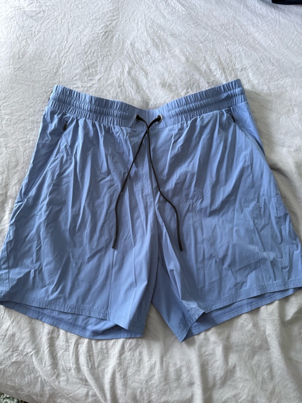Men's FLX Sky Blue Athletic Swim Shorts with Drawstring Medium